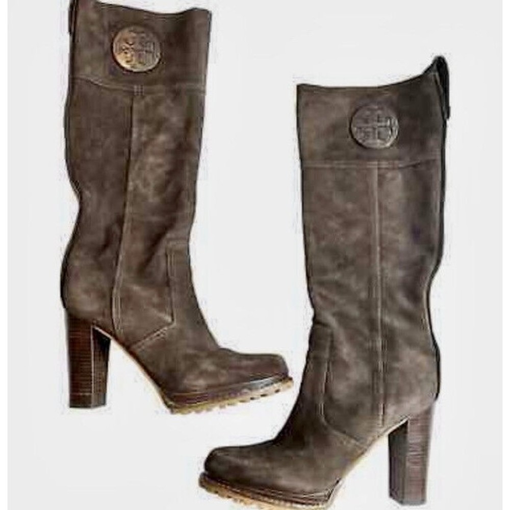 $495 Tory Burch Claudia Brown Suede Boots 6.5 Designer EUC